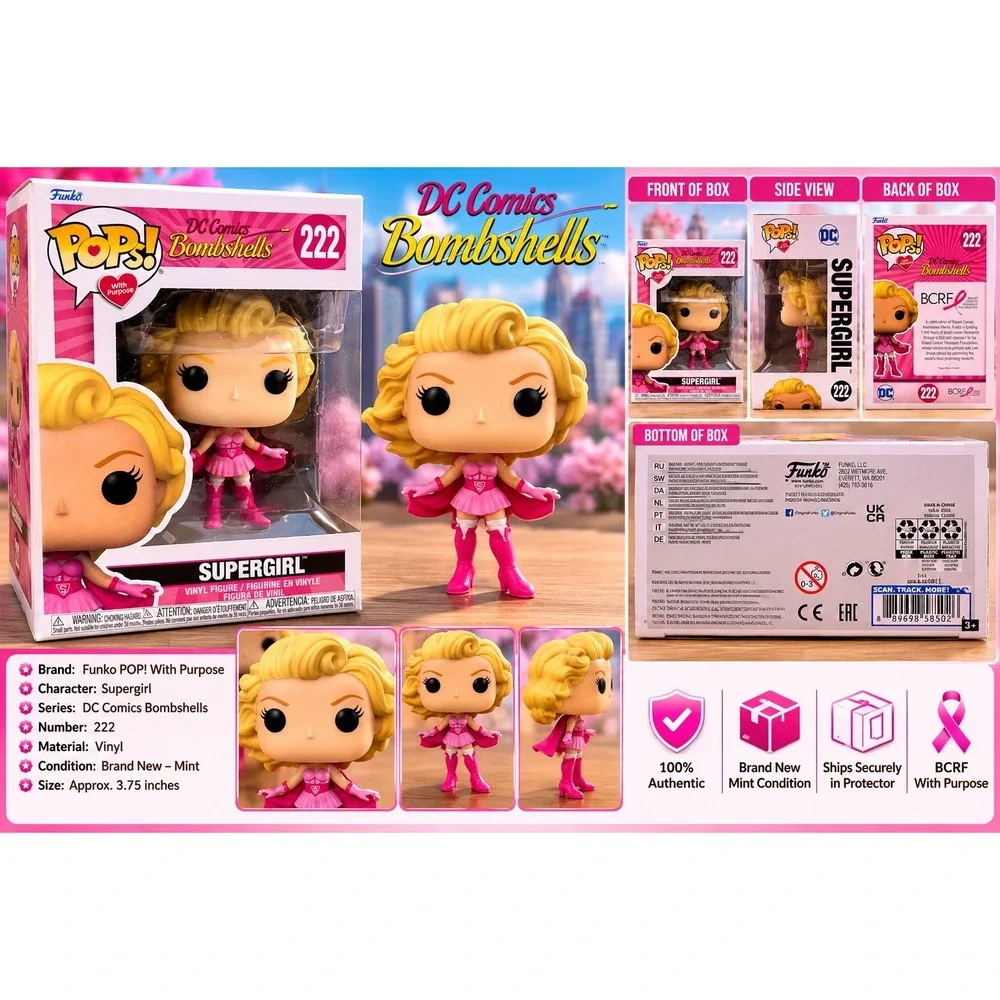 Funko‎ Pop DC Comics Bombshells Supergirl 222 BCRF Breast Cancer Awareness Pink